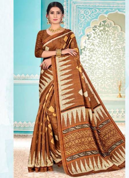 Mehendi Colour ALVEERA KHUSHBOO Designer Fancy Casual Wear Digital Print Tussar Satin Saree Collection 1004